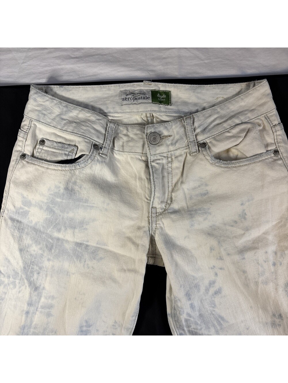 Aeropostale Women Blue White Washed Jeans size 26